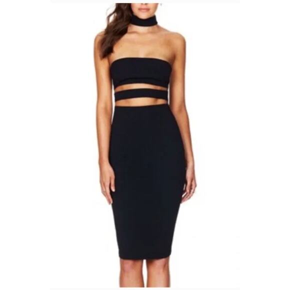Nookie Frankie Bodycon Midi Dress Black Womens XS - Picture 14 of 14